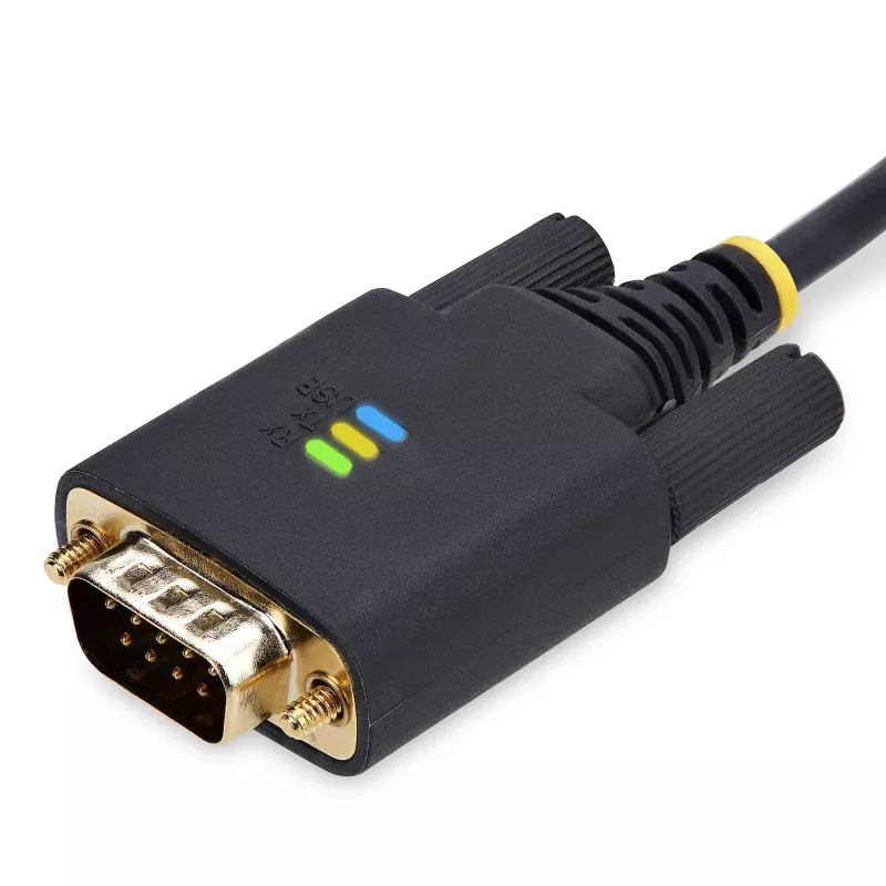 Cabo adaptador USB para série null modem StarTech.com de 3 m (10 pés), parafusos/porcas DB9 substituíveis, retenção COM, USB-A para RS232, FTDI, proteção ESD nível 4, Windows/macOS/ChromeOS/Linux - caixa TPE robusta