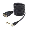 Cabo adaptador USB para série null modem StarTech.com de 3 m (10 pés), parafusos/porcas DB9 substituíveis, retenção COM, USB-A para RS232, FTDI, proteção ESD nível 4, Windows/macOS/ChromeOS/Linux - caixa TPE robusta