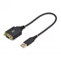Cabo adaptador USB para série null modem StarTech.com de 30 cm, retenção COM, FTDI, USB-A para DB9 RS232, porcas/parafusos DB9 substituíveis, Windows/macOS/Linux