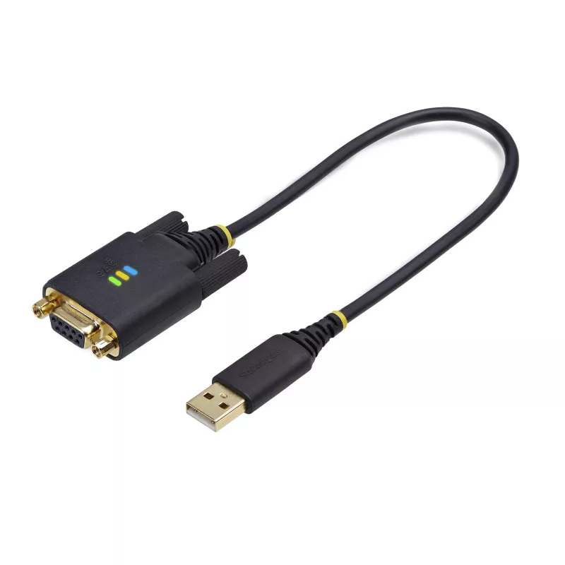 Cabo adaptador USB para série null modem StarTech.com de 30 cm, retenção COM, FTDI, USB-A para DB9 RS232, porcas/parafusos DB9 substituíveis, Windows/macOS/Linux