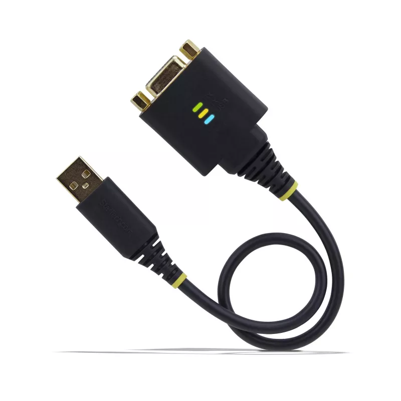 Cabo adaptador USB para série null modem StarTech.com de 30 cm, retenção COM, FTDI, USB-A para DB9 RS232, porcas/parafusos DB9 substituíveis, Windows/macOS/Linux