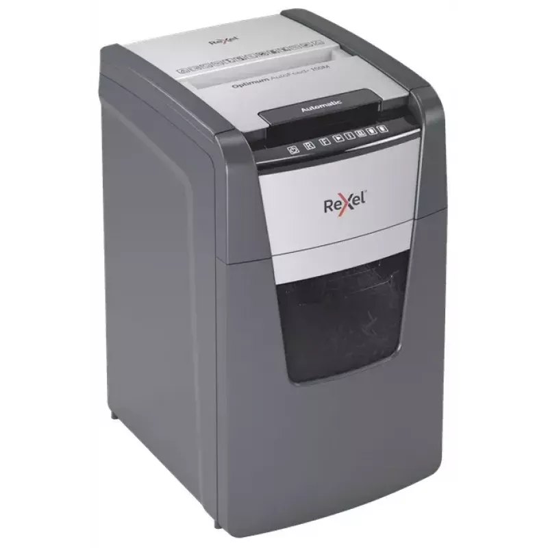 Rexel Optimum AutoFeed+ 150M trituradora de papel, corte micro 2 x 15 mm, P-5, 150 folhas, cesto de 44 l