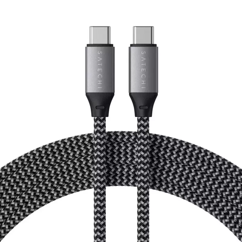 Cabo USB-C para USB-C Satechi ST-TCC2MM — 2 m, preto/cinzento, 0,48 Gbit/s