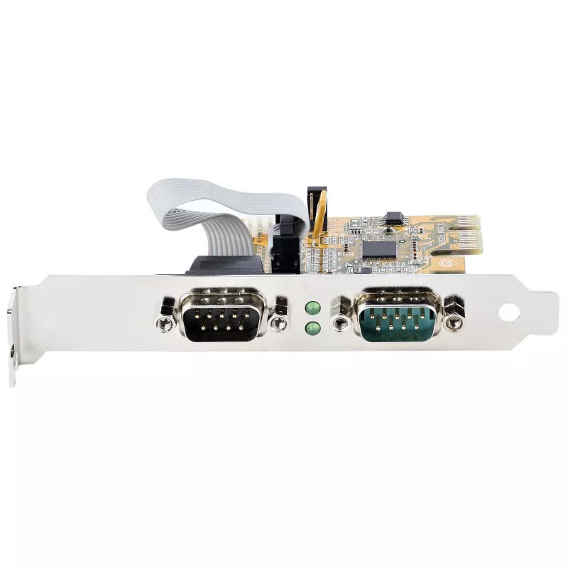 Placa serial PCI Express 2 portas StarTech.com, placa serial PCIe dual port RS232 (DB9), UART 16C1050, suportes standard ou low-profile, retenção COM, para Windows e Linux