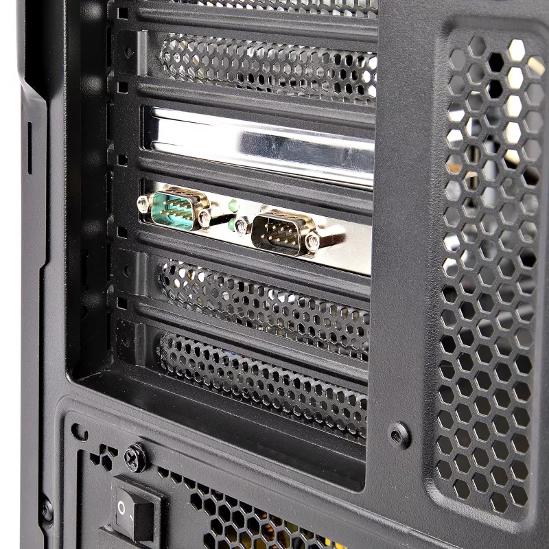 Placa serial PCI Express 2 portas StarTech.com, placa serial PCIe dual port RS232 (DB9), UART 16C1050, suportes standard ou low-profile, retenção COM, para Windows e Linux