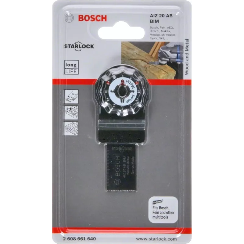 Bosch Starlock AIZ 20 AB Metal BIM lâmina de corte por imersão, 20 mm