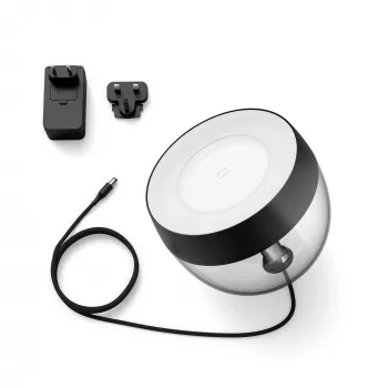Candeeiro de mesa Philips Hue White and Colour Ambience Iris, candeeiro de mesa inteligente, Bluetooth/Zigbee, preto, LED, metal, sintético, lâmpadas não substituíveis