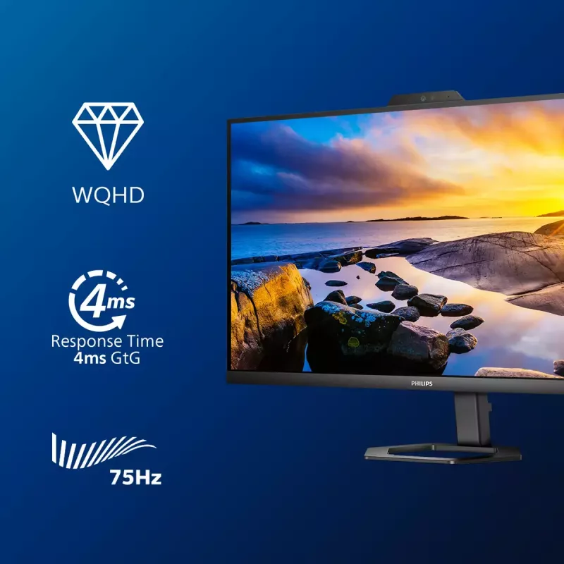 Philips 5000 series 27E1N5600HE/00 monitor de computador 68,6 cm (27 polegadas) 2560 x 1440 píxeis Quad HD LCD preto