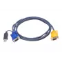 ATEN cabo KVM USB 3 m, 3 m, VGA, preto, HDB-15 + USB A, SPHD-15, ficha