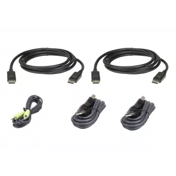 KVM seguro ATEN USB DisplayPort Dual Display; 1,8M USB DisplayPort Dual Display