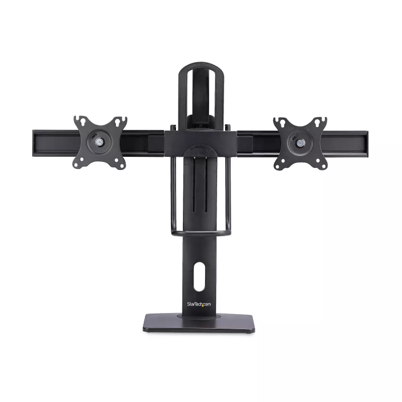 StarTech.com 2MC1S-MONITOR-STAND Crossbar suporte de secretária para dois monitores 17–27 polegadas, VESA, plástico/alumínio/aço, preto