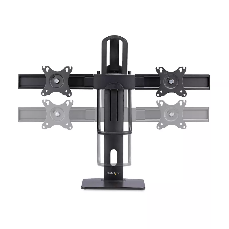 StarTech.com 2MC1S-MONITOR-STAND Crossbar suporte de secretária para dois monitores 17–27 polegadas, VESA, plástico/alumínio/aço, preto