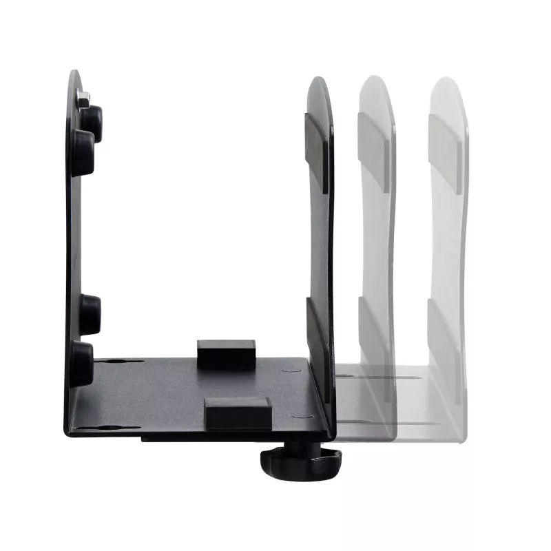 StarTech.com suporte de parede para PC, suporta computadores de secretária até 18 kg, ajuste sem ferramentas 50–200 mm, suporte/prateleira robusta de parede para caixa/torre de PC