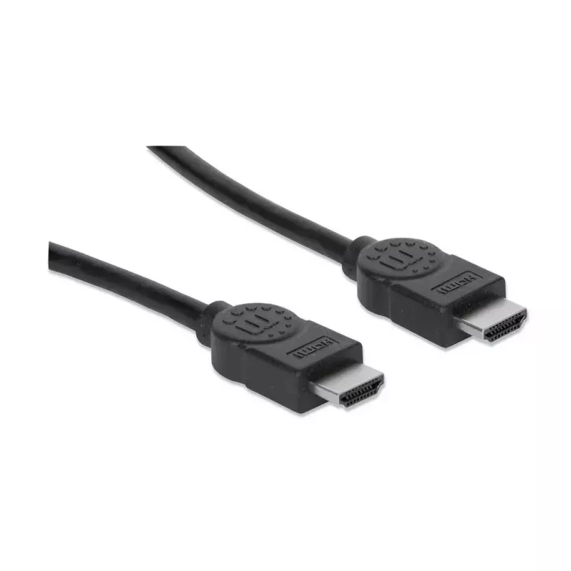 Cabo HDMI Manhattan, 1080p@60Hz (High Speed), 10 m, macho a macho, preto, totalmente blindado, contactos banhados a ouro, garantia vitalícia