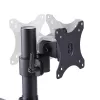 StarTech.com Suporte de secretária para três monitores até três ecrãs de 27 polegadas, VESA 75x75/100x100, ajuste dos braços sem ferramentas, montagem por grampo C/passagem de cabos, braços com apoio de mola