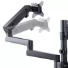 StarTech.com Suporte de secretária para três monitores até três ecrãs de 27 polegadas, VESA 75x75/100x100, ajuste dos braços sem ferramentas, montagem por grampo C/passagem de cabos, braços com apoio de mola