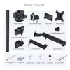 StarTech.com Suporte de secretária para três monitores até três ecrãs de 27 polegadas, VESA 75x75/100x100, ajuste dos braços sem ferramentas, montagem por grampo C/passagem de cabos, braços com apoio de mola