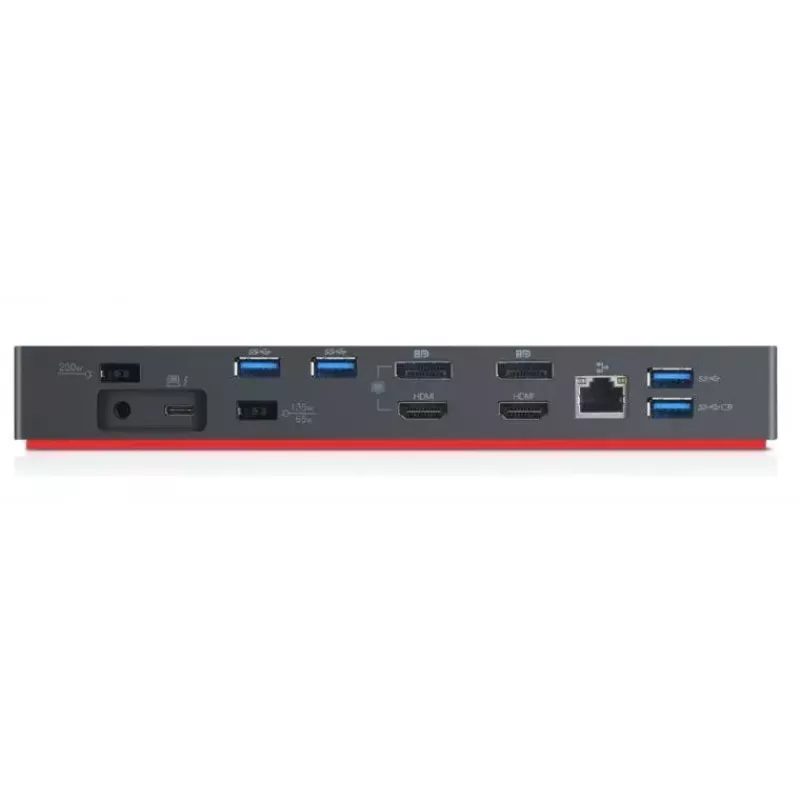 Lenovo 40AN0135EU docking station/replicador de portas para portátil com fios Thunderbolt 3 preto, vermelho