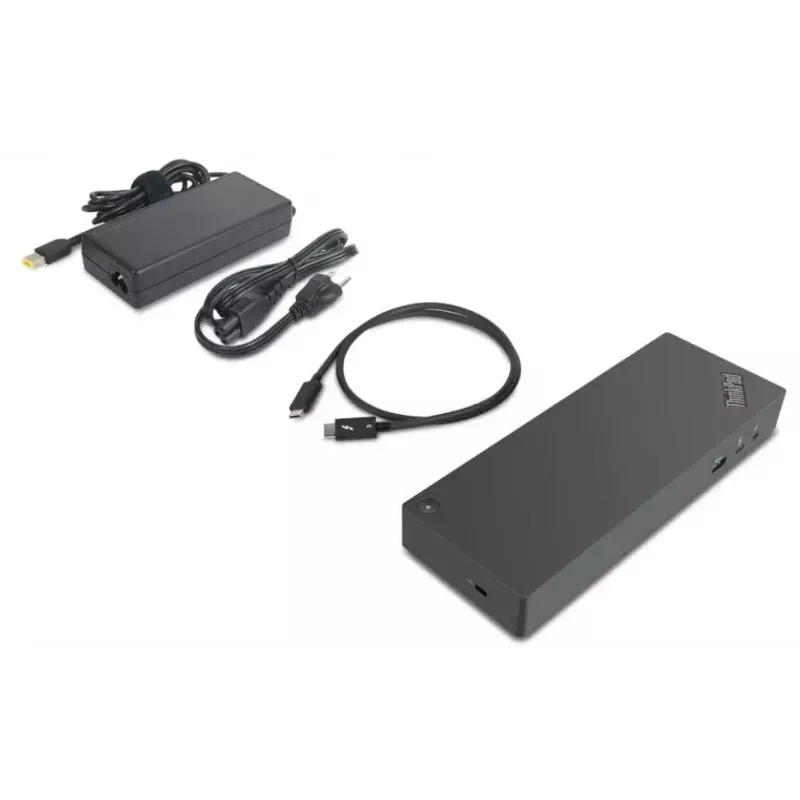 Lenovo 40AN0135EU docking station/replicador de portas para portátil com fios Thunderbolt 3 preto, vermelho
