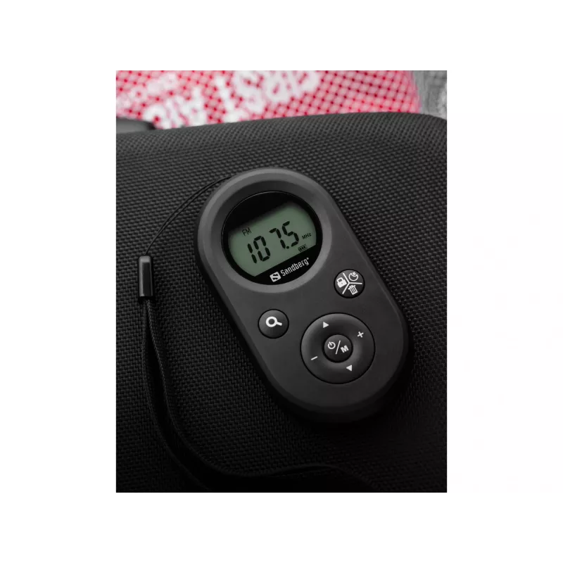 Sandberg 421-02 rádio de bolso FM+AM Recharge, FM 76–108 MHz, AM 522–1710 kHz, bateria de 500 mAh, ecrã, com auriculares