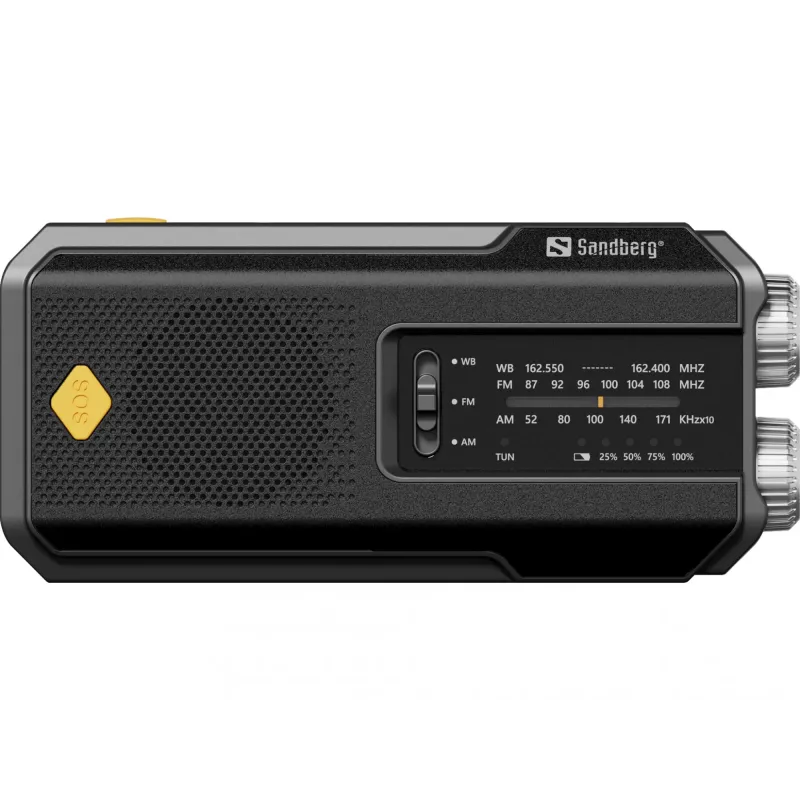 Sandberg Survivor Radio All-in-1 2000, portátil, AM, FM, 87–180 MHz, 520–1710 kHz, 3 W, analógico