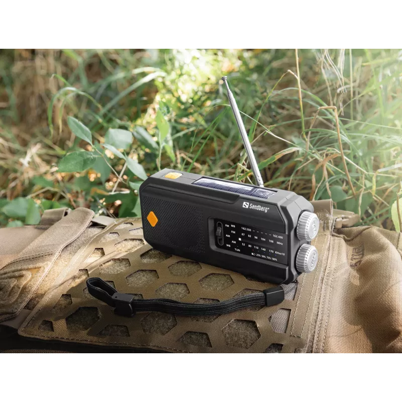 Sandberg Survivor Radio All-in-1 2000, portátil, AM, FM, 87–180 MHz, 520–1710 kHz, 3 W, analógico