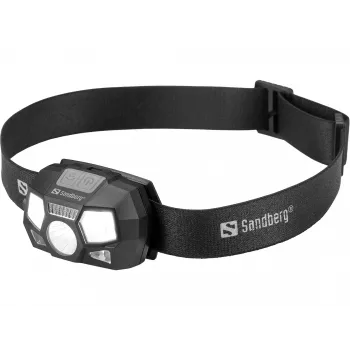 Lanterna de cabeça Sandberg 5in1 Recharge Sensor LED 200 lm preto