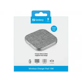 Carregador sem fios Sandberg Wireless Charger Pad 15W