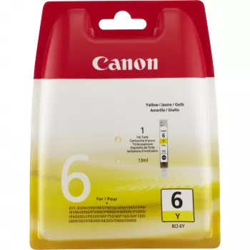 Tinteiro Canon BCI-6Y amarelo, amarelo, tinta pigmentada, 1 unid., 360 páginas