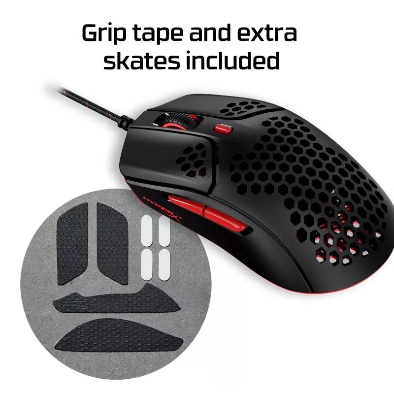 HyperX Pulsefire Haste - rato gaming (preto-vermelho)