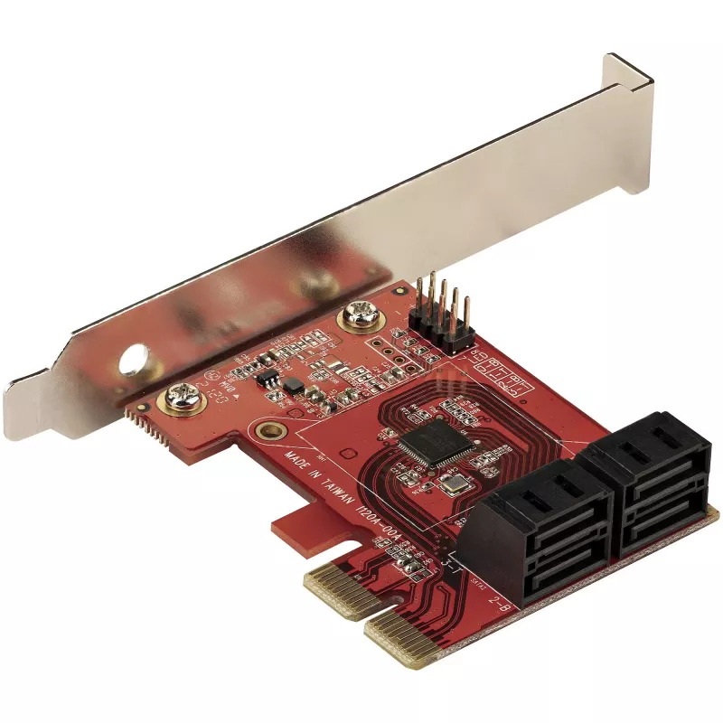 Placa SATA PCIe StarTech.com - placa de expansão SATA PCIe de 4 portas - 6 Gbit/s - chapa low-profile - conectores SATA empilhados - ASM1164 Non-RAID - conversor PCI Express para SATA