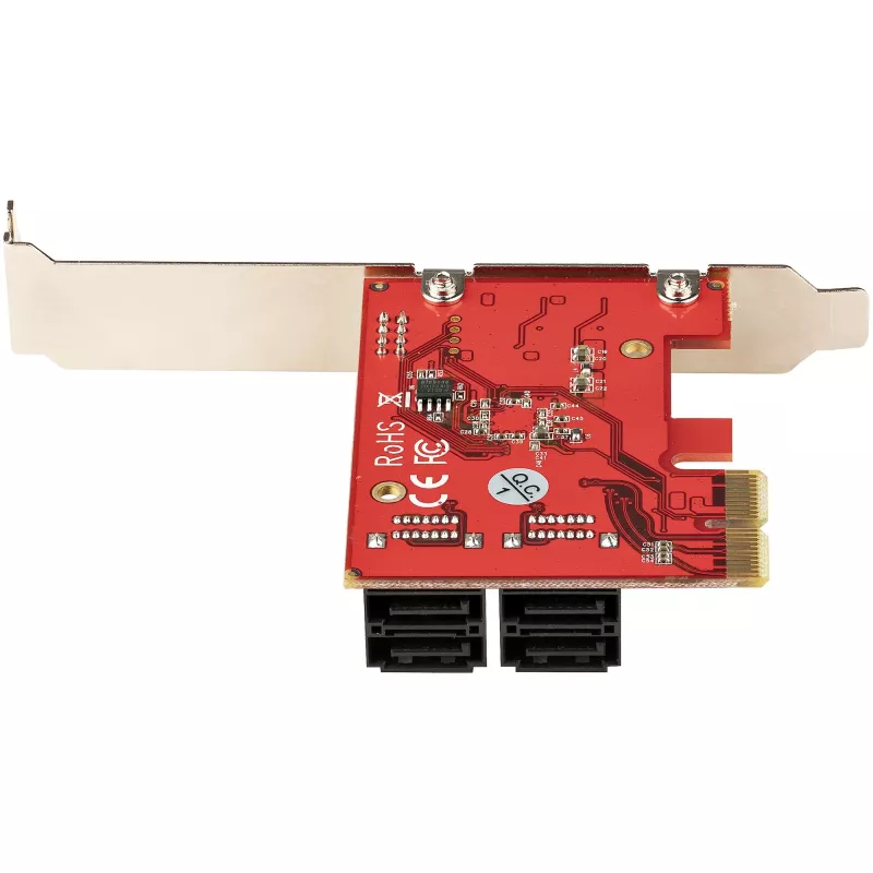 Placa SATA PCIe StarTech.com - placa de expansão SATA PCIe de 4 portas - 6 Gbit/s - chapa low-profile - conectores SATA empilhados - ASM1164 Non-RAID - conversor PCI Express para SATA