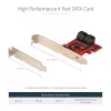 Placa SATA PCIe StarTech.com - placa de expansão SATA PCIe de 4 portas - 6 Gbit/s - chapa low-profile - conectores SATA empilhados - ASM1164 Non-RAID - conversor PCI Express para SATA