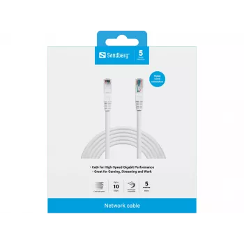 Cabo de rede Sandberg cabo de rede UTP Cat6 RJ-45 5 m branco