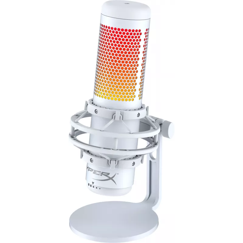 HyperX QuadCast S - microfone USB (branco-cinzento) - iluminação RGB