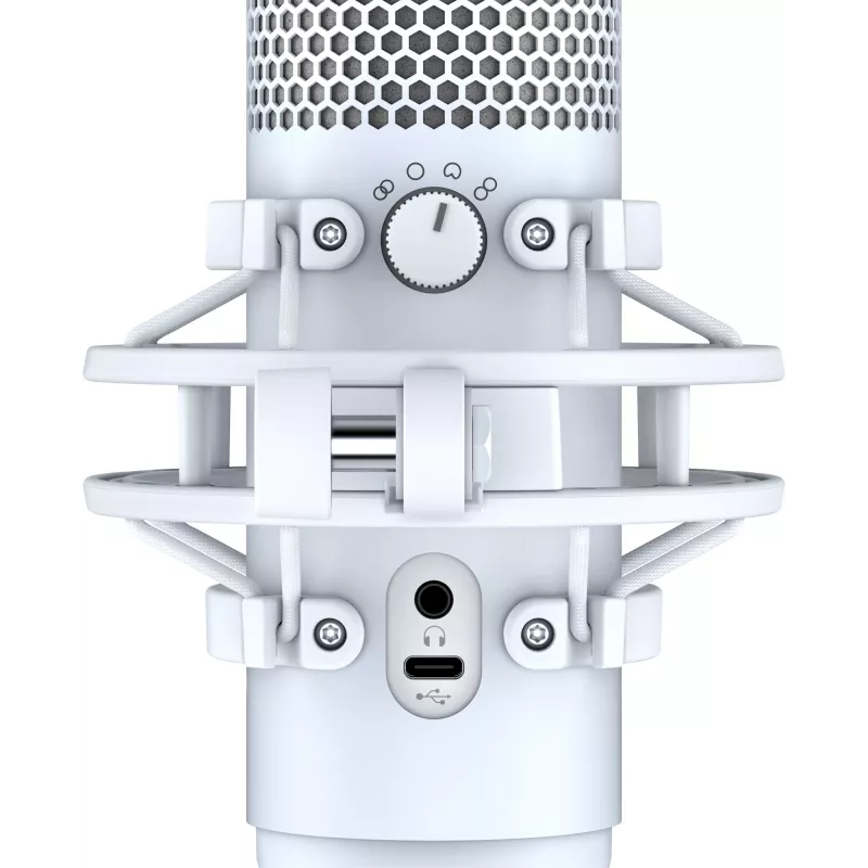 HyperX QuadCast S - microfone USB (branco-cinzento) - iluminação RGB