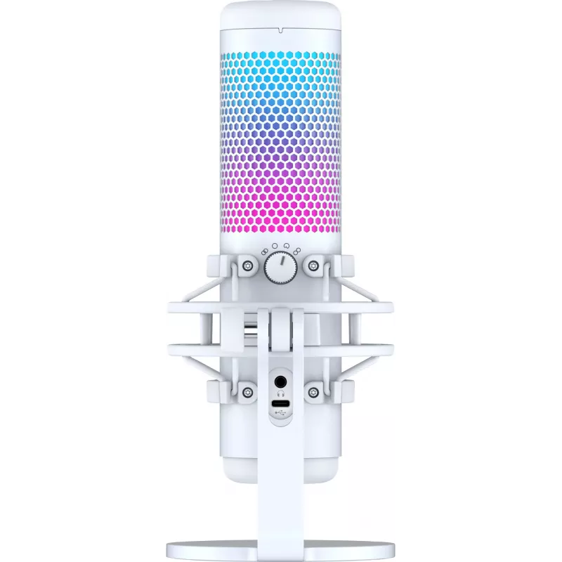 HyperX QuadCast S - microfone USB (branco-cinzento) - iluminação RGB