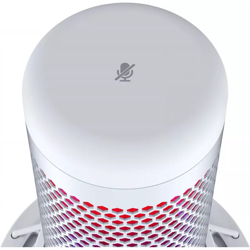 HyperX QuadCast S - microfone USB (branco-cinzento) - iluminação RGB