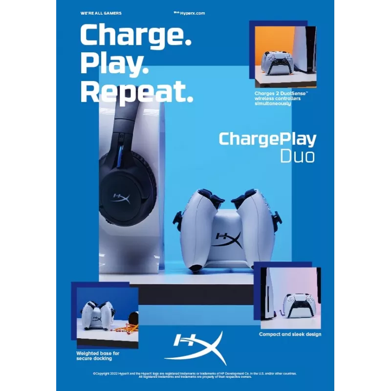 HyperX ChargePlay Duo - estação de carregamento de comandos para PS5