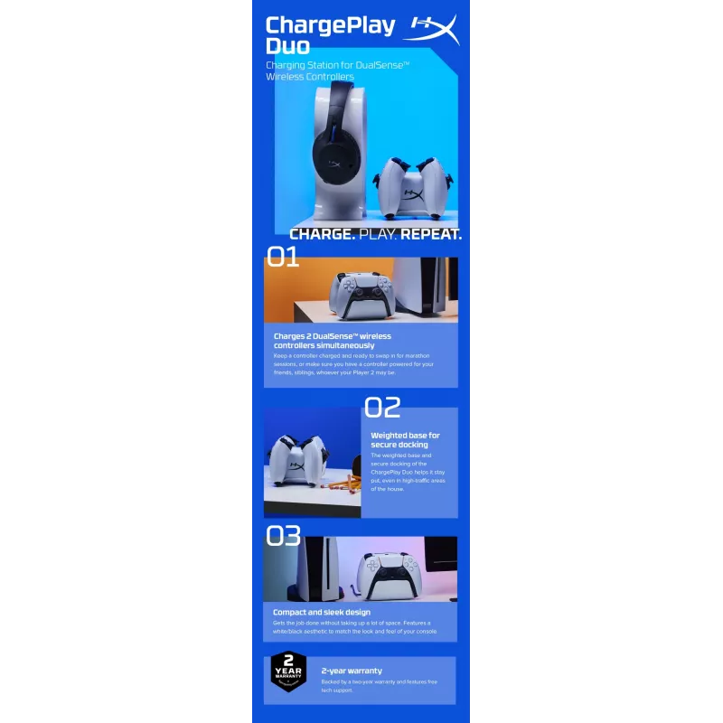 HyperX ChargePlay Duo - estação de carregamento de comandos para PS5