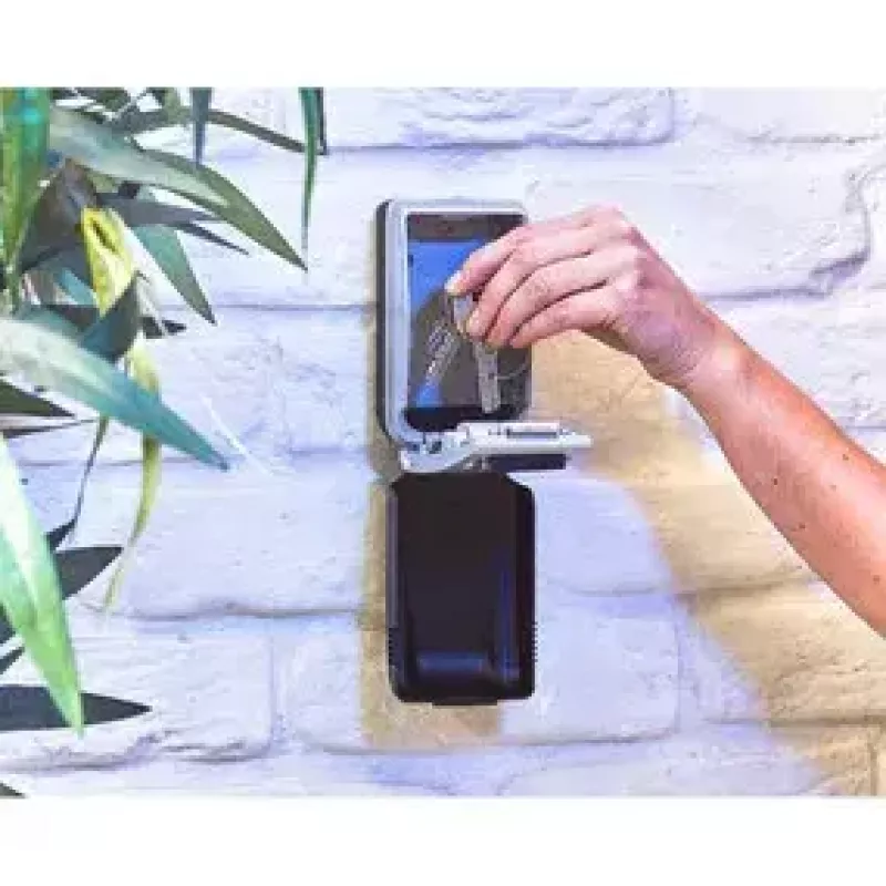 Cofre de parede MASTER LOCK médio com botão rotativo iluminado porta-chaves Select Access® cinzento