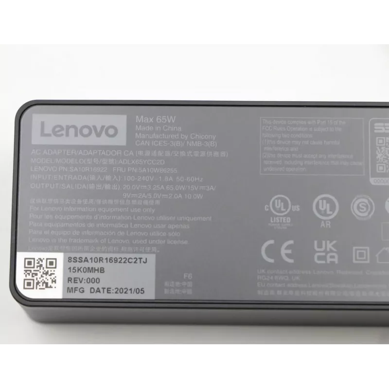 Lenovo 5A10W86255 fonte de alimentação interior 65 W preto