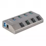 Hub USB-C de 4 portas com alimentação própria StarTech.com com interruptores individuais de ligar/desligar, hub de expansão USB 3.0 5Gbps com fonte de alimentação, hub USB-C para USB-A para computador de secretária/portátil, hub USB Type-C com BC 1.2