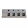 Hub USB-C de 4 portas com alimentação própria StarTech.com com interruptores individuais de ligar/desligar, hub de expansão USB 3.0 5Gbps com fonte de alimentação, hub USB-C para USB-A para computador de secretária/portátil, hub USB Type-C com BC 1.2
