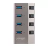 Hub USB-C de 4 portas com alimentação própria StarTech.com com interruptores individuais de ligar/desligar, hub de expansão USB 3.0 5Gbps com fonte de alimentação, hub USB-C para USB-A para computador de secretária/portátil, hub USB Type-C com BC 1.2