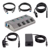 Hub USB-C de 4 portas com alimentação própria StarTech.com com interruptores individuais de ligar/desligar, hub de expansão USB 3.0 5Gbps com fonte de alimentação, hub USB-C para USB-A para computador de secretária/portátil, hub USB Type-C com BC 1.2