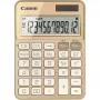 Calculadora de secretária Canon KS-125KB com ecrã de 12 dígitos, funções fiscais, pilha/solar, dourado