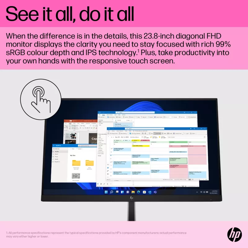 Monitor HP E24t G5 23,8 polegadas Touch Full HD LCD 1920x1080