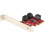 Placa SATA PCIe StarTech.com – Placa de expansão PCIe SATA de 6 portas – 6 Gbit/s – Perfil baixo/alto – Conectores SATA empilhados – ASM1166 Non-RAID – Conversor PCI Express para SATA
