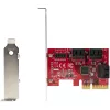 Placa SATA PCIe StarTech.com – Placa de expansão PCIe SATA de 6 portas – 6 Gbit/s – Perfil baixo/alto – Conectores SATA empilhados – ASM1166 Non-RAID – Conversor PCI Express para SATA